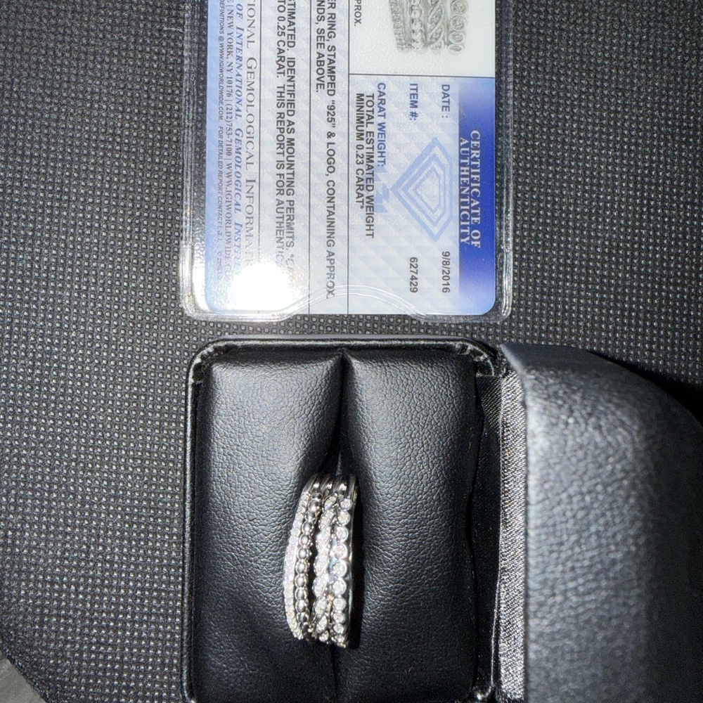 Elegant Silver Diamond Ring Set .23ct - Picture 5 of 7